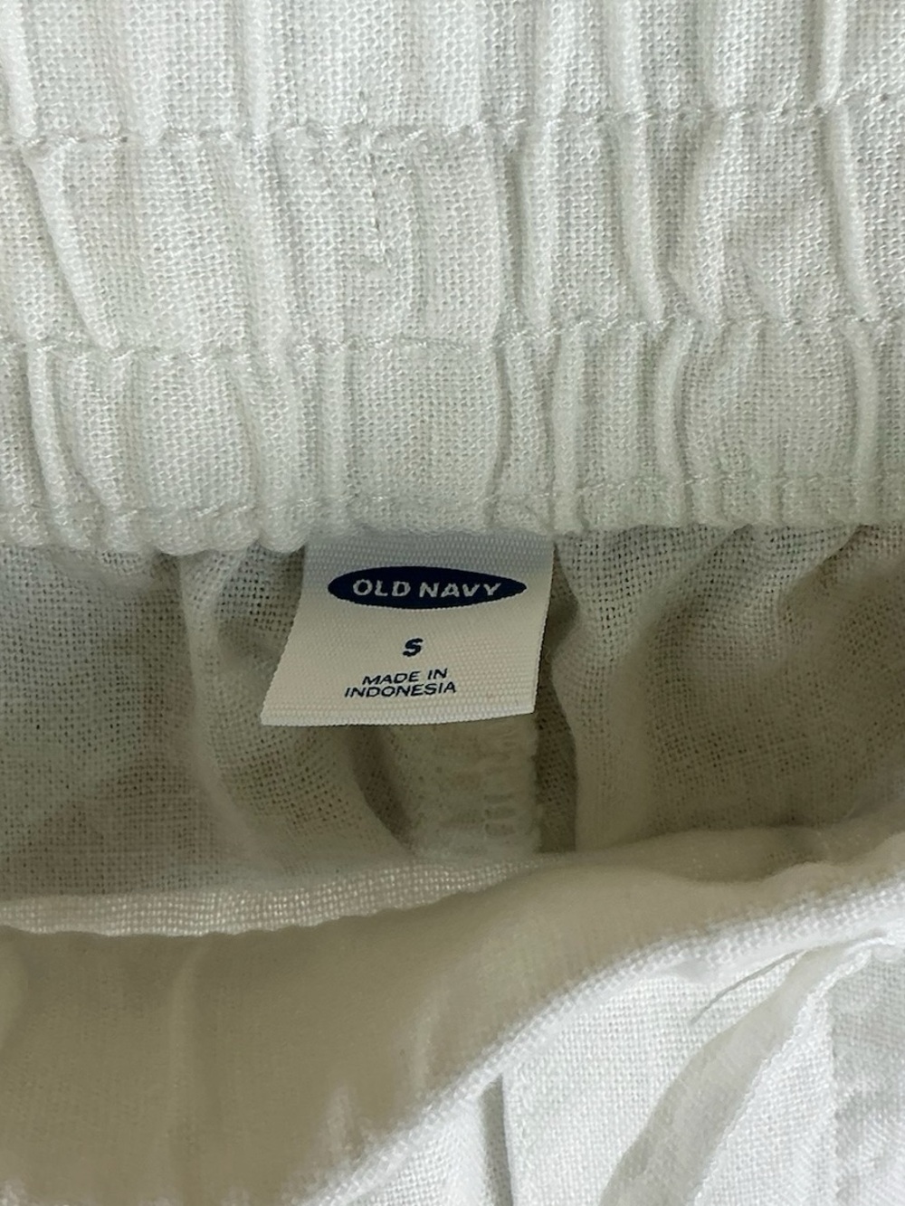 Old Navy White Linen Blend Boho Style Straight-Leg Pants - Picture 2 of 6